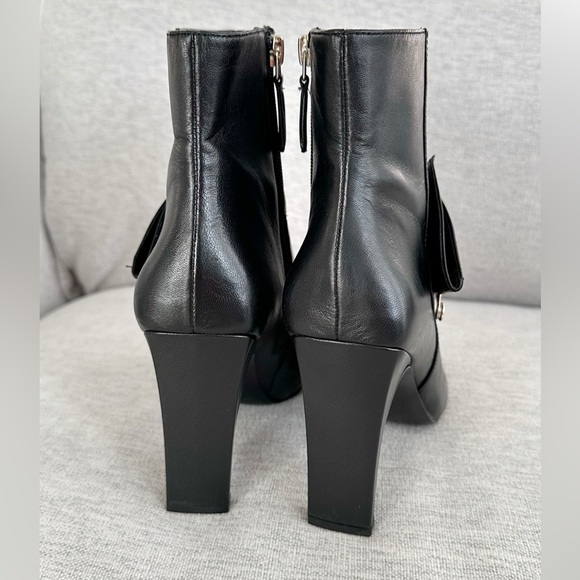 Nine West Black Leather Ankle Boots with Pearl Detail – New Without Tags - Picture 9 of 12